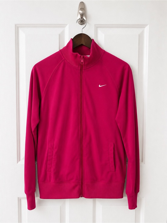 Nike Jackets & Blazers - Nike Hot Pink Full-Zip Track Jacket with White Swoosh